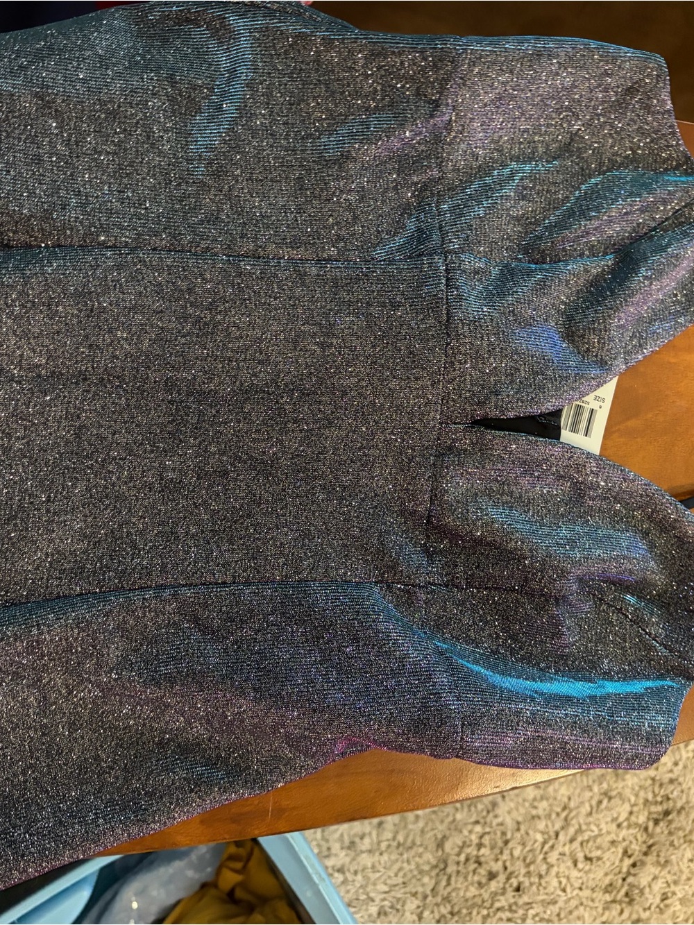 Xtraordinary Iridescent Sparkle Prom Dress in Black and Blue
